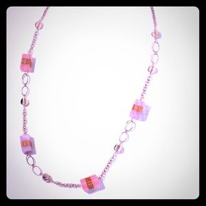 Pink chroma with wooden blocks on 42 inches